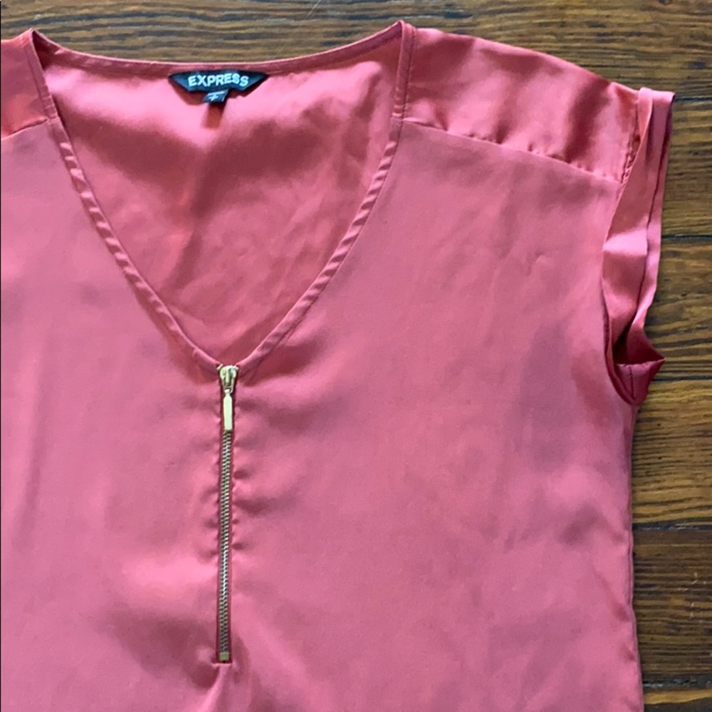 Express Dusty Rose Silk Blouse